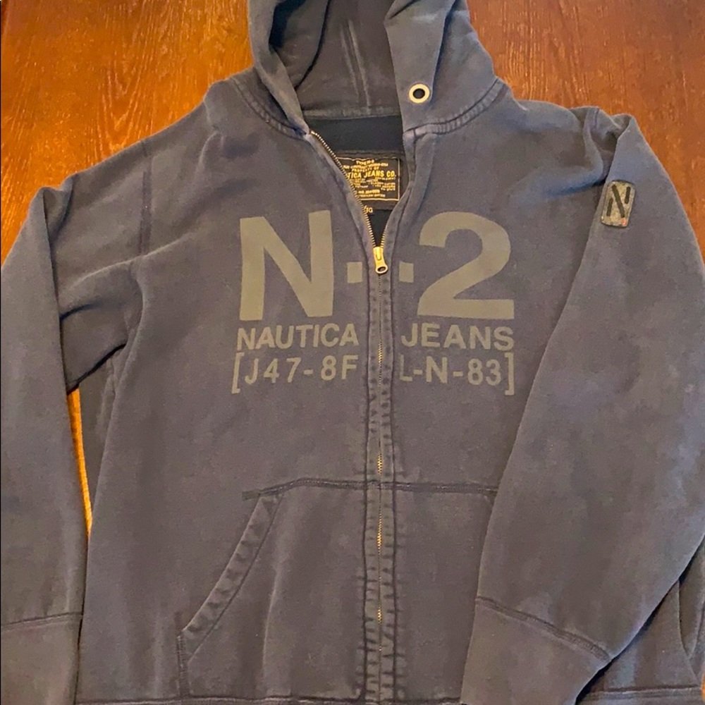 Vintage nautica jeans co full zip hoodie